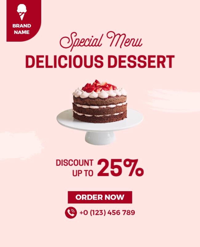 Dessert Menu Special Offer Flyer Template