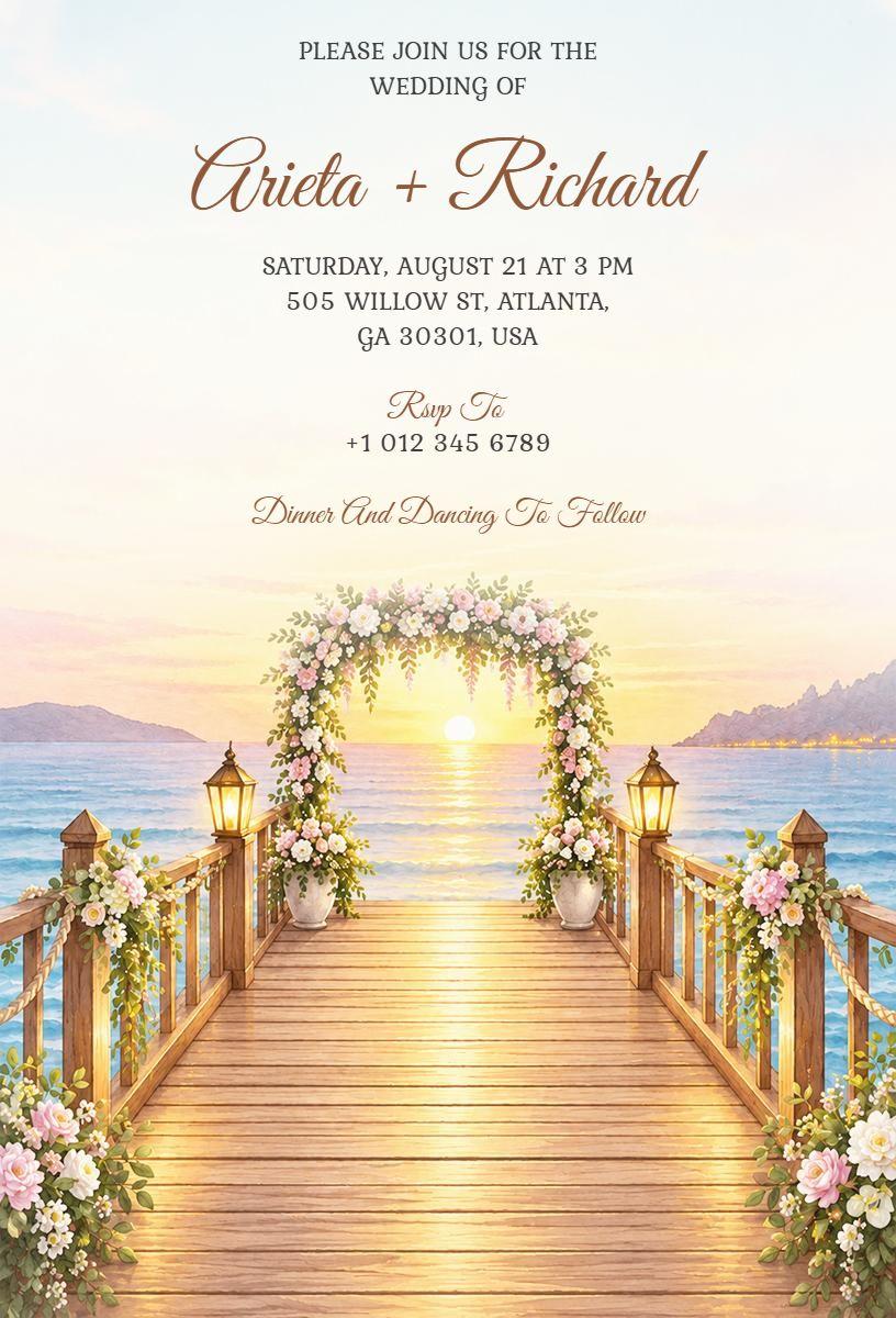 Destination Wedding Celebration Invitation Template