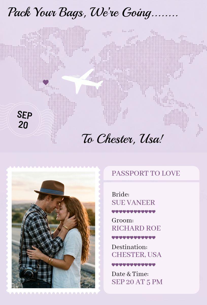 Destination Wedding Passport Invitation Template