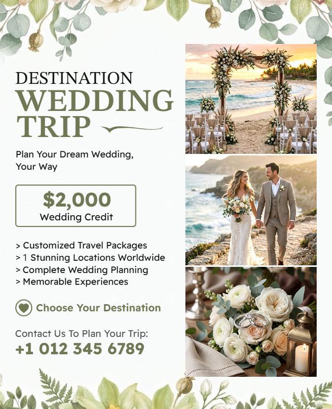 Destination Wedding Trip Planning Service Poster Template