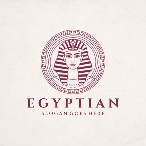 Detailed Ancient Egyptian Design Featuring Pharaoh Icon Logo Template