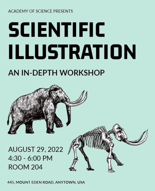 Detailed Scientific Illustration Workshop Poster Template