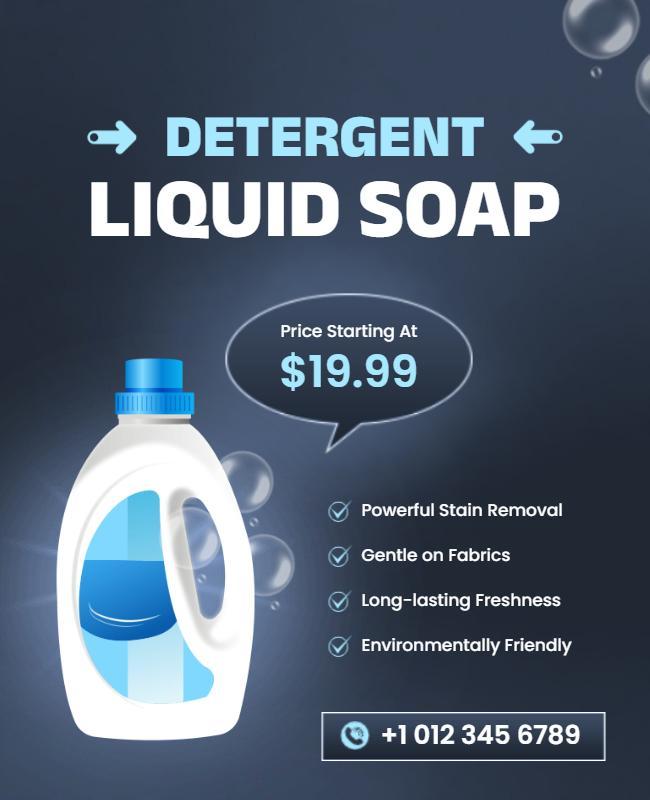 Detergent Liquid Soap Promotion Flyer Template