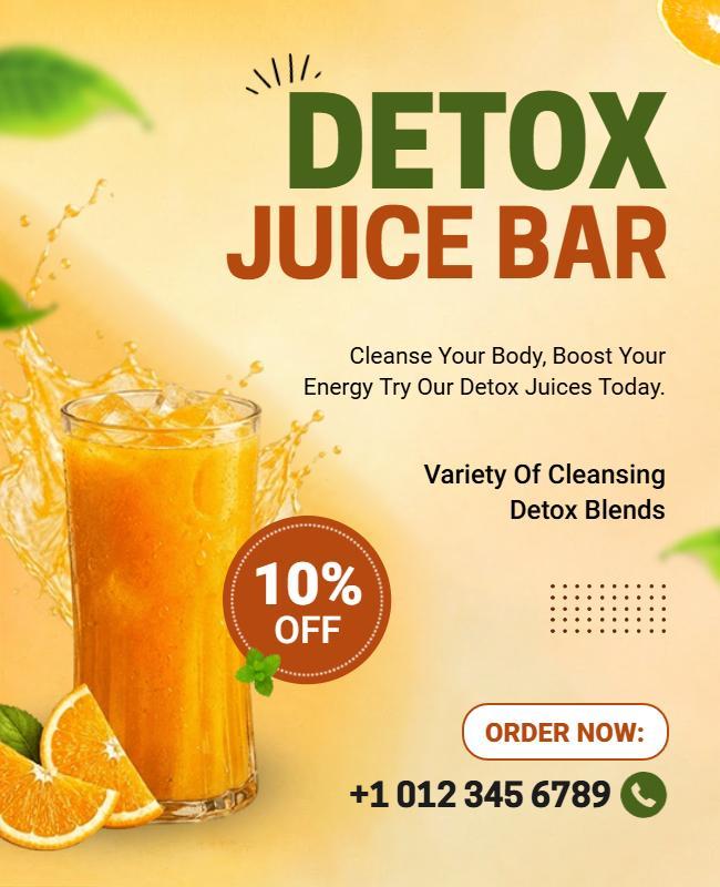 Detox Juice Bar Promotional Flyer Template