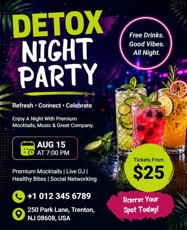 Detox Night Party Event Flyer Template