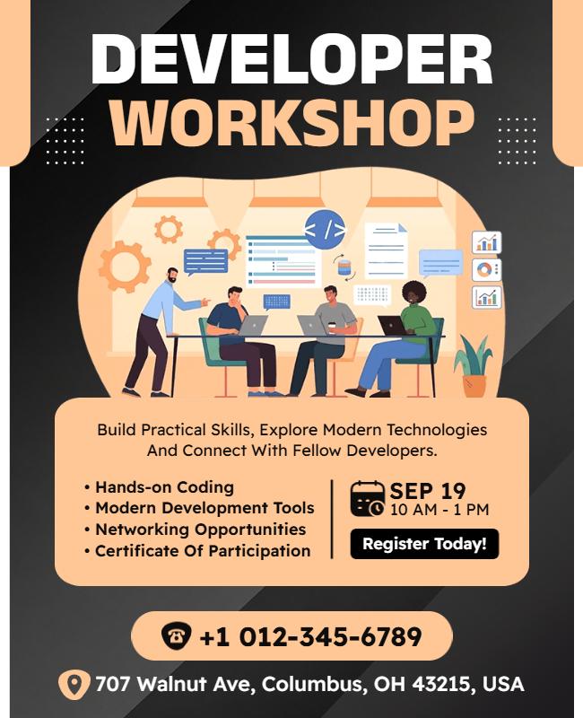 Developer Workshop Event Flyer Template