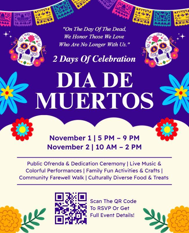 Dia De Muertos Celebration Event Flyer Template