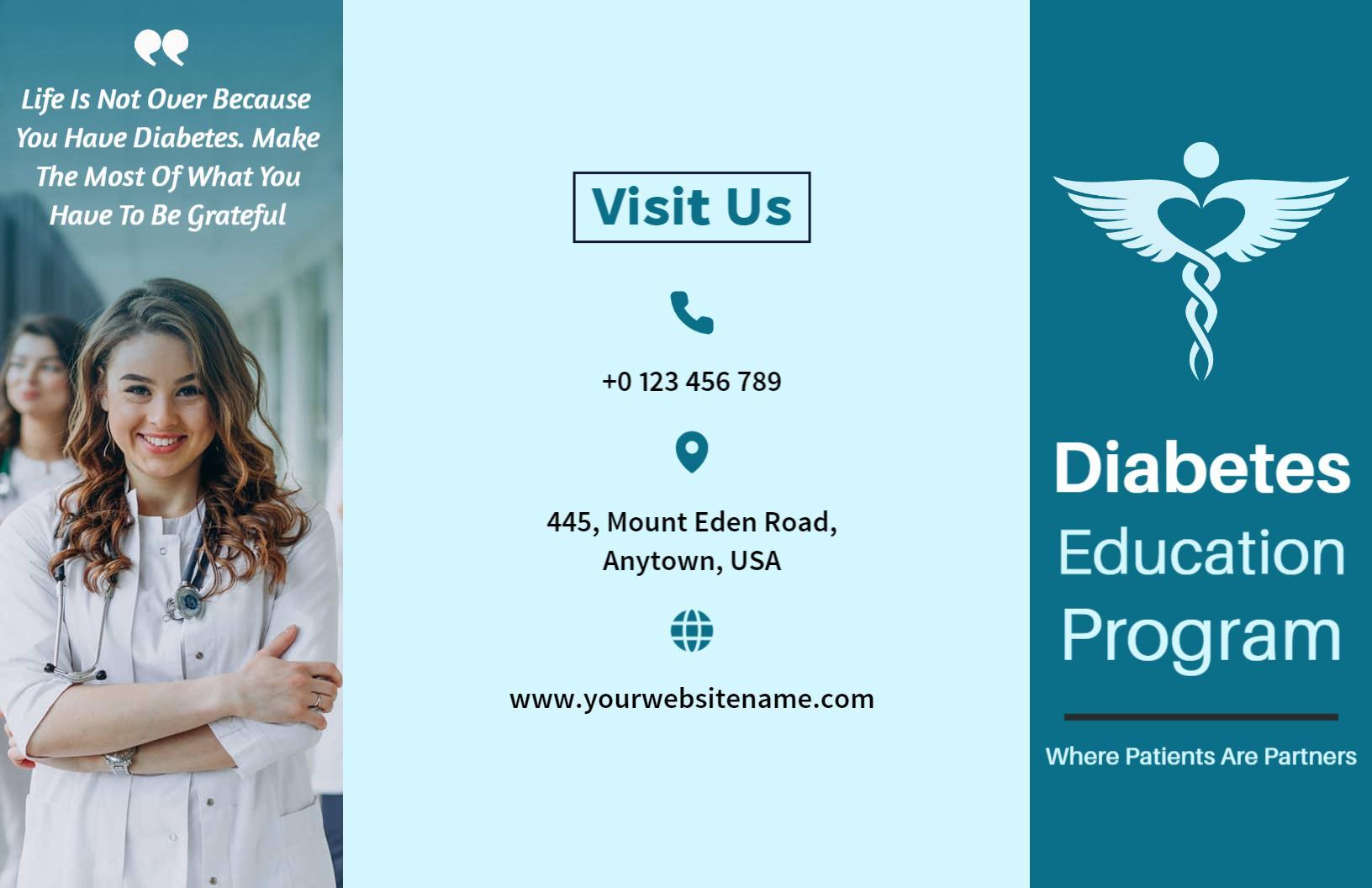 Diabetes Education and Support HealthCare Brochure Template