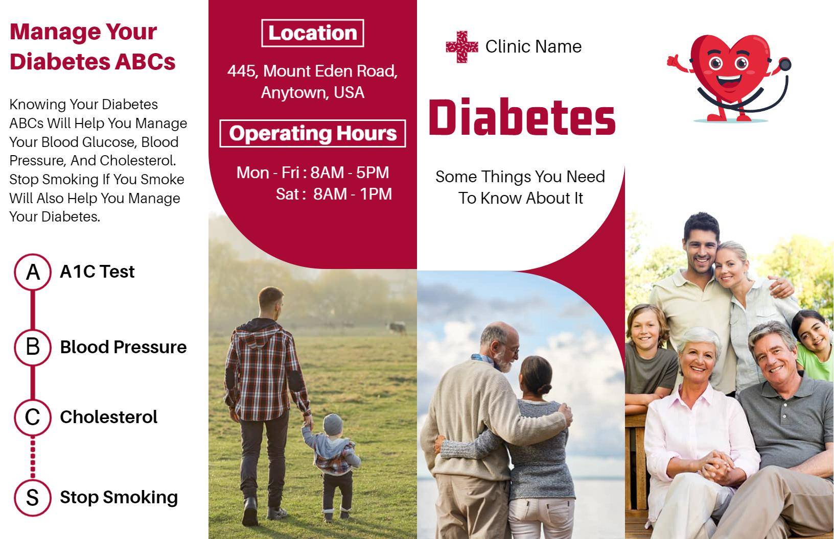 Diabetes Management and Awareness HealthCare Brochure Template