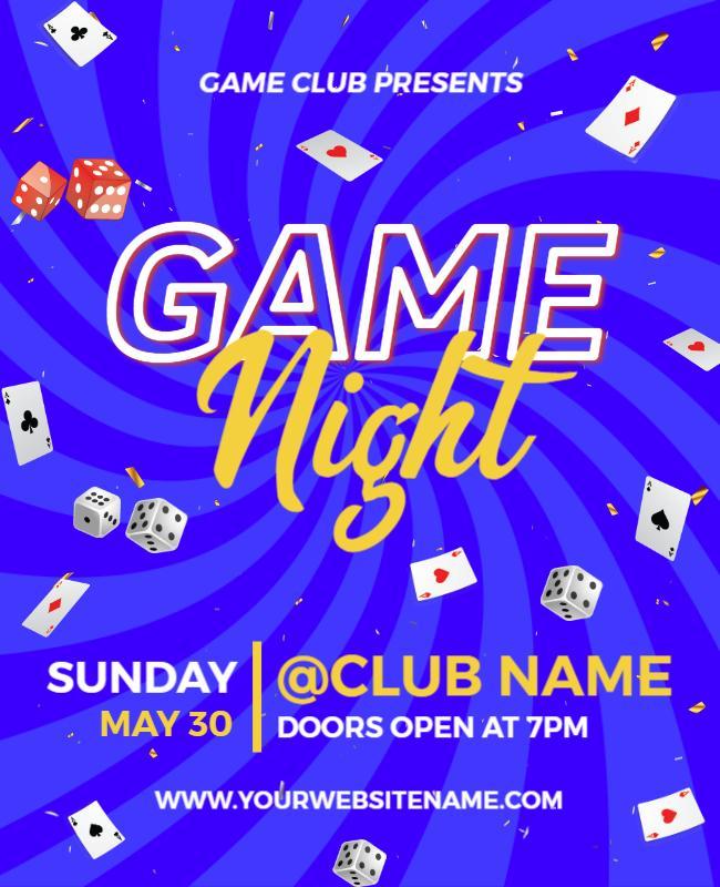 Dice and Cards Game Night Event Flyer Template