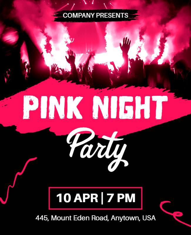 Diesel and Nero Pink Party Flyer Template