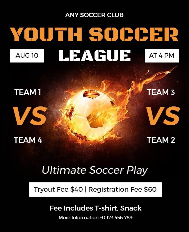 Diesel and Nero Soccer League Flyer Template