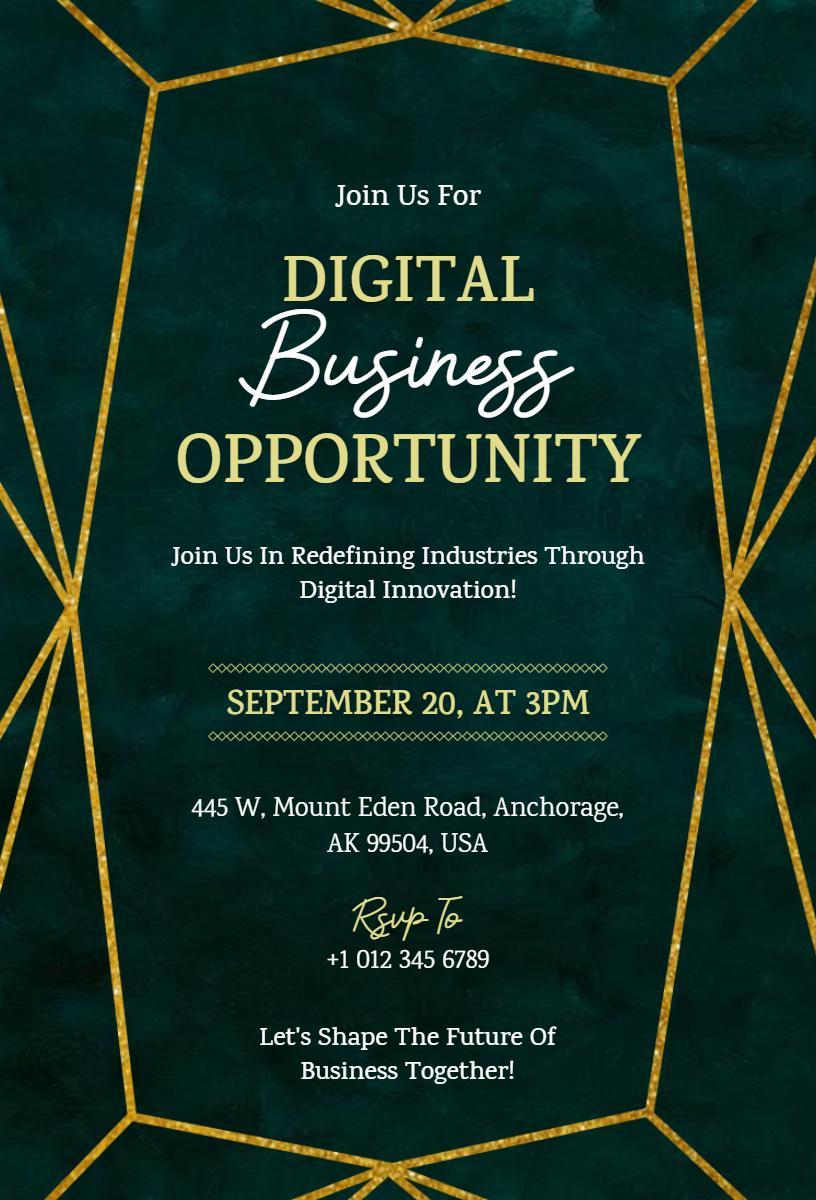 Digital Business Opportunity Networking Event Invitation Template