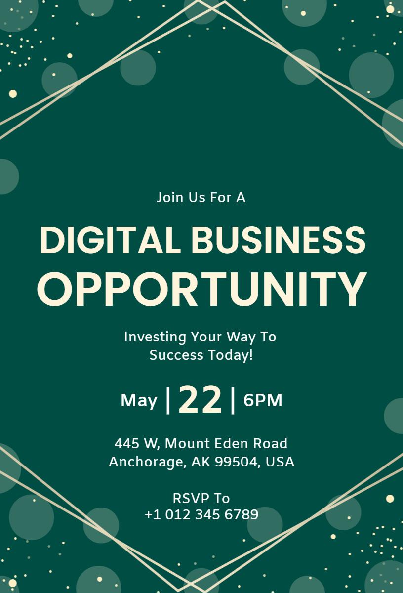 Digital Business Opportunity Success Workshop Invitation Template