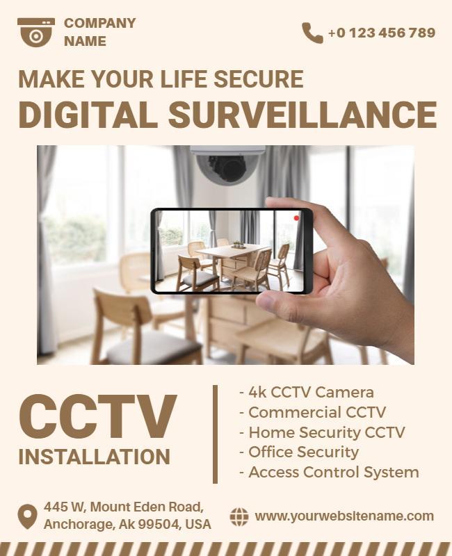 Digital Cctv Surveillance Installation Flyer Template