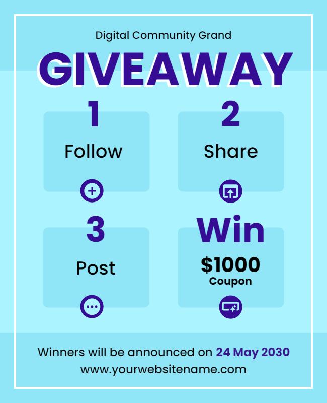 Digital Community Grand Giveaway Flyer Template