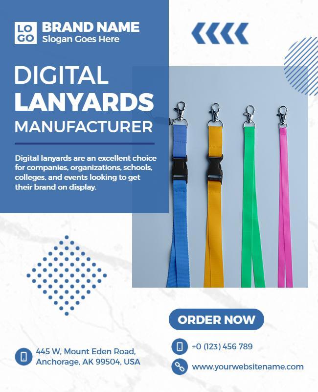 Digital Lanyards Manufacturer Promotional Flyer Template