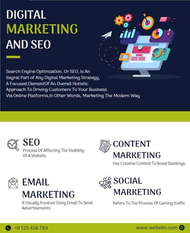 Digital Marketing and Seo Services Flyer Template