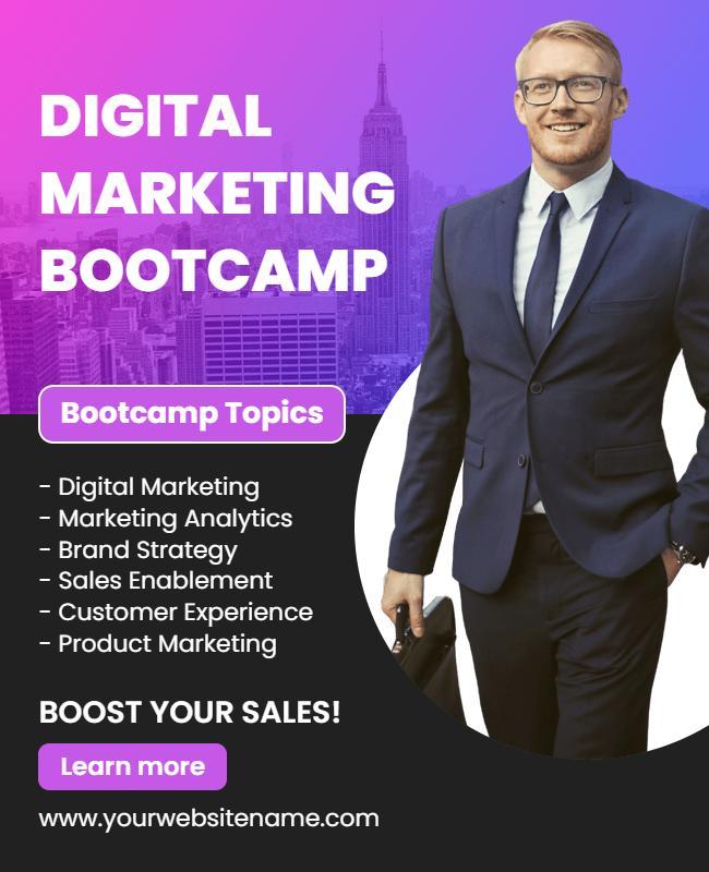 Digital Marketing Bootcamp Promotion Flyer Template