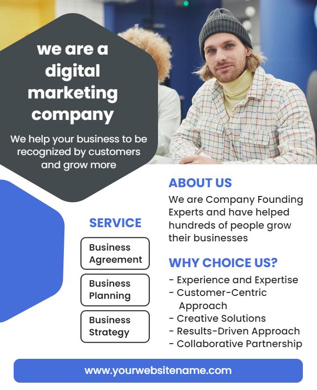 Digital Marketing Company Service Promotion Flyer Template