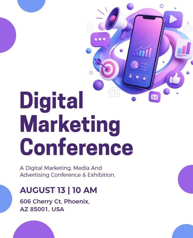 Digital Marketing Conference Event Poster Template