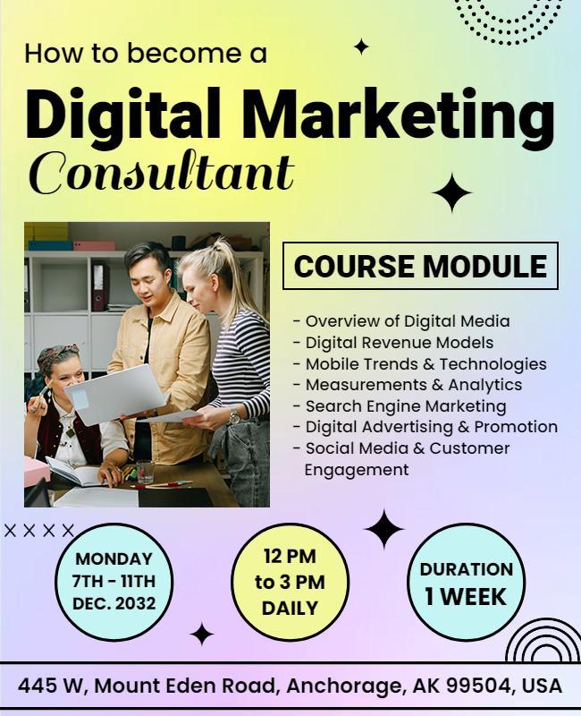 Digital Marketing Consultant Course Flyer Template