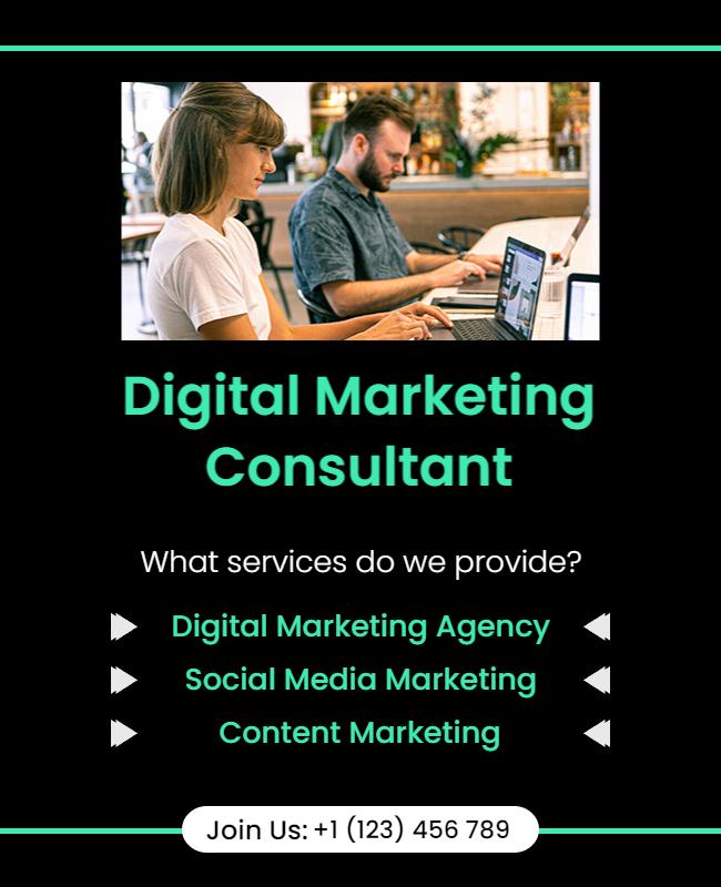 Digital Marketing Consultant Service Flyer Template