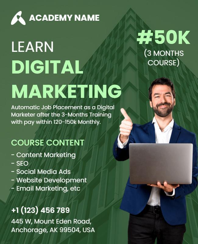 Digital Marketing Course Promotional Flyer Template