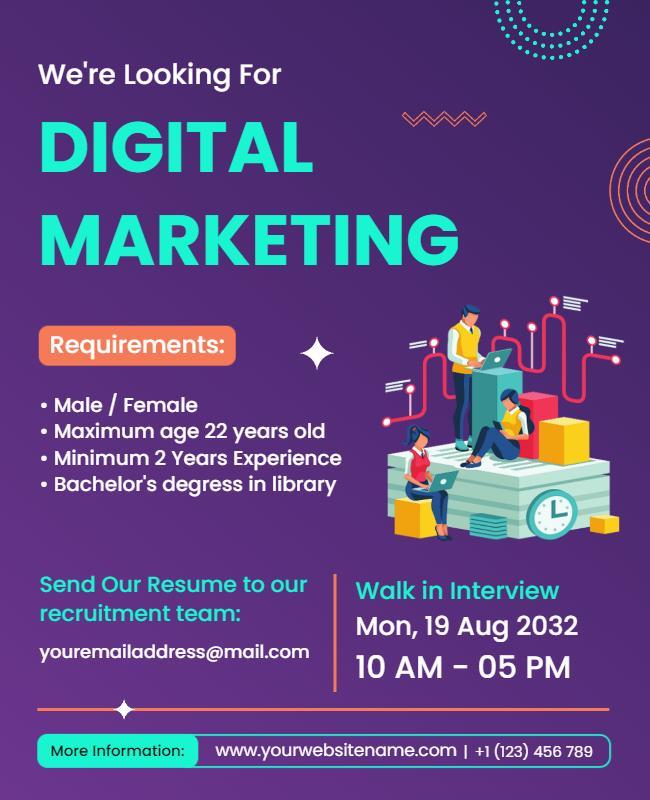 Digital Marketing Job Vacancy Flyer Template