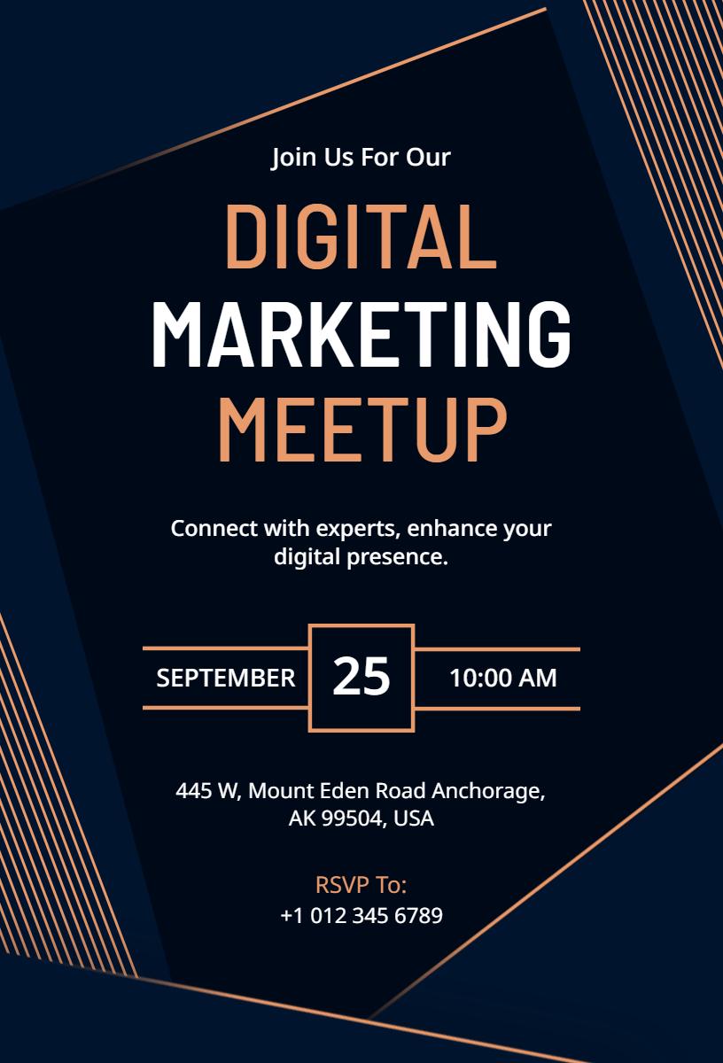 Digital Marketing Meetup Networking Business Invitation Template