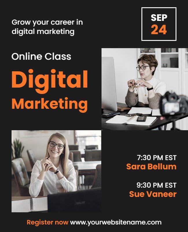 Digital Marketing Online Class Flyer Template