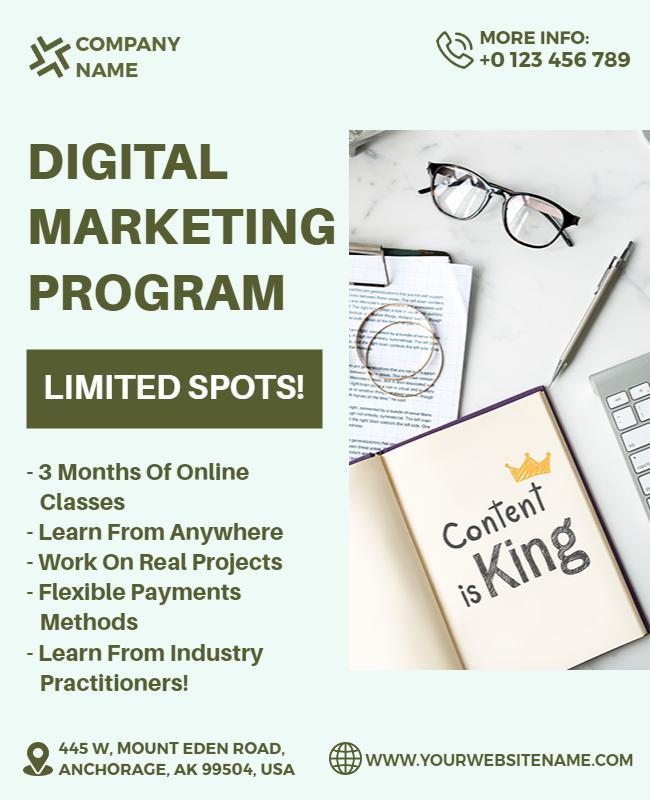 Digital Marketing Program Advertisement Flyer Template