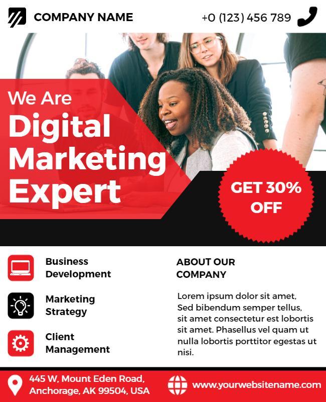 Modern Bold Digital Marketing Services Promotion Flyer Template