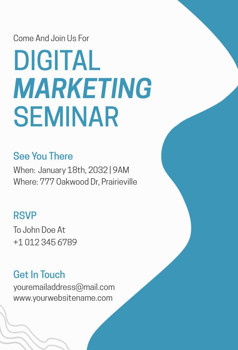 Digital Marketing Strategies Seminar Invitation Template