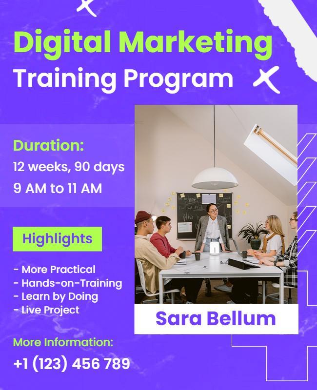 Digital Marketing Training Program Flyer Template