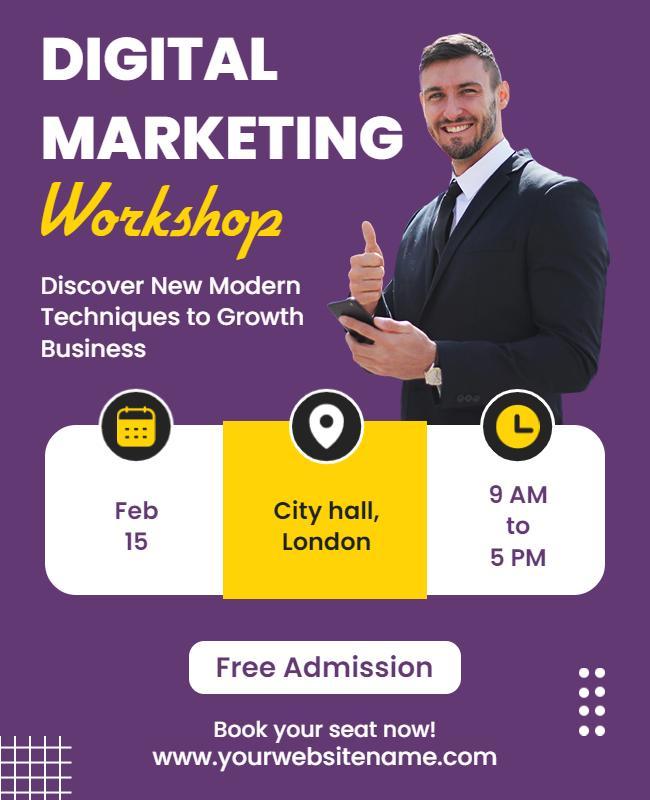 Digital Marketing Workshop Event Flyer Template