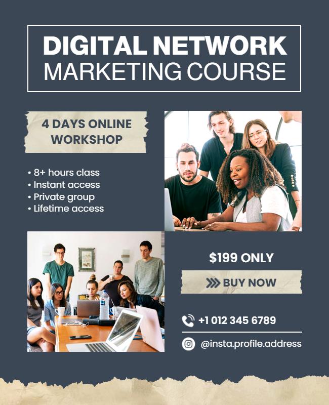 Digital Network Marketing Course Flyer Template