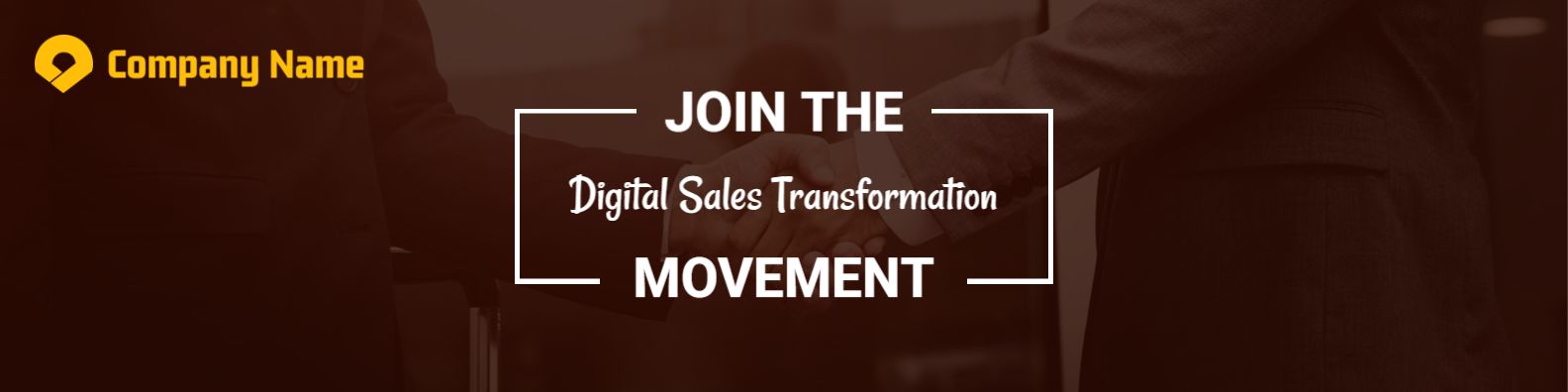 Digital Sales Transformation with Professional Teamwork LinkedIn Banner Template