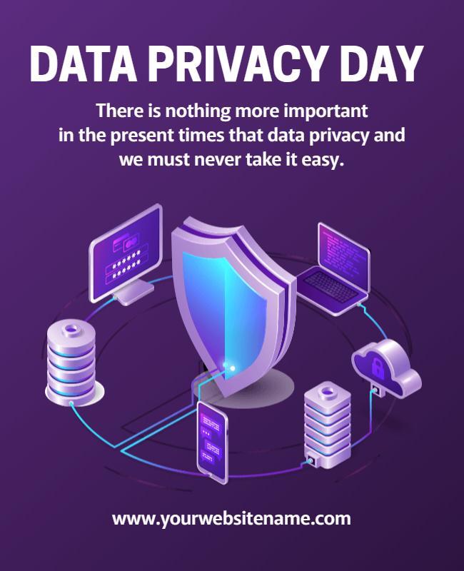 Digital Security Theme for Data Privacy Day Poster Template