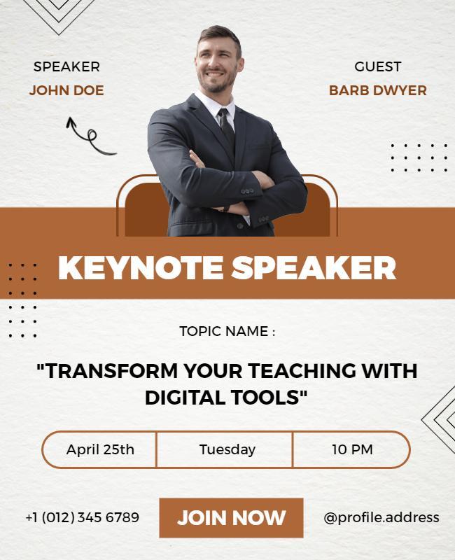 Digital Teaching Tools Keynote Speaker Flyer Template