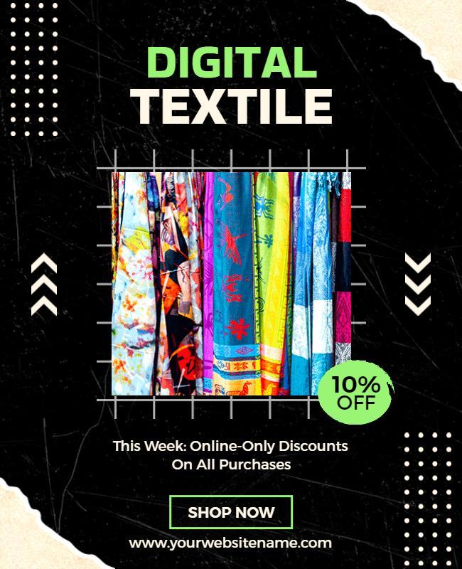 Digital Textile Online Discount Flyer Template