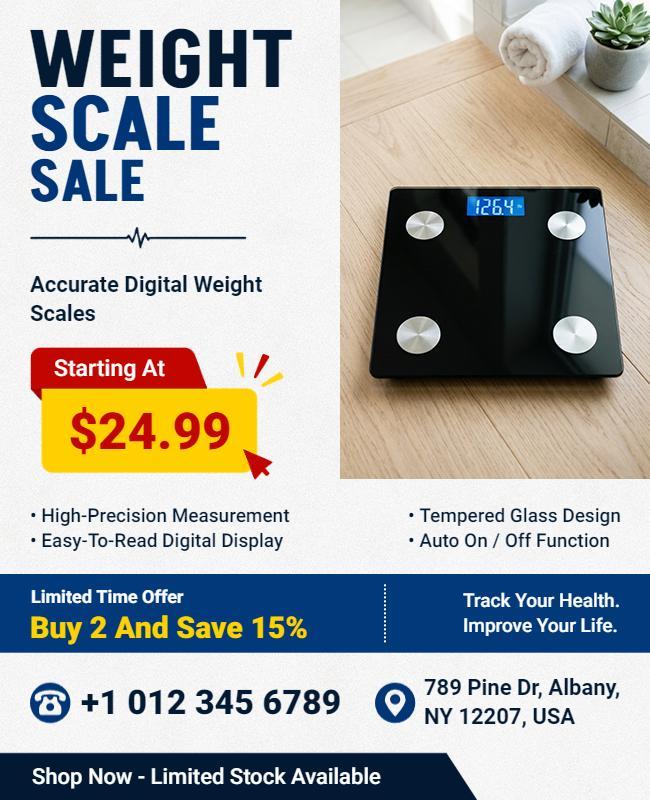 Digital Weight Scale Sale Flyer Template