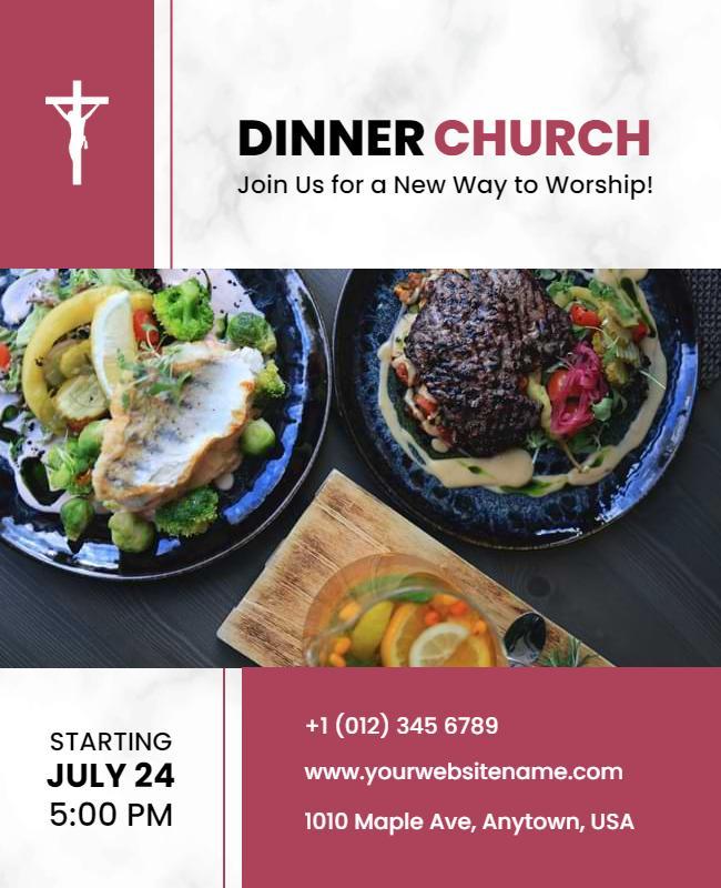 Dinner Church Community Worship Flyer Template