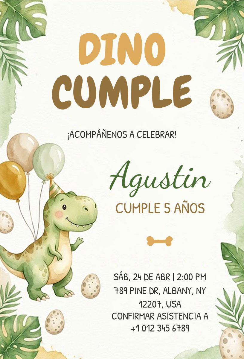 Dino Adventure Fun Dinosaur Birthday Celebration Invitation Template