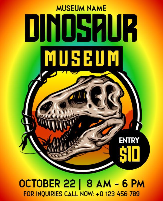 Dinosaur Exhibit Museum Event Flyer Template