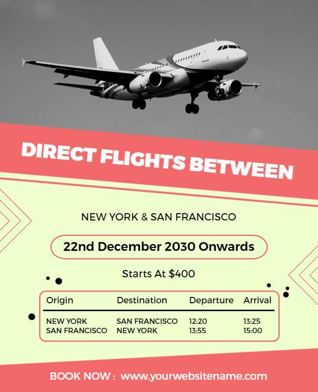 Direct Flights Promotion Flyer Template