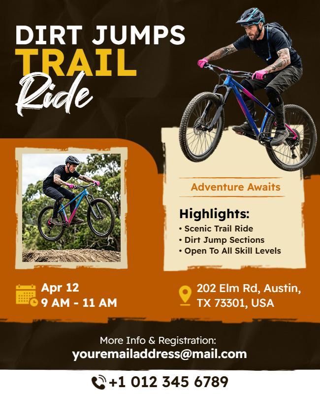 Dirt Jump Trail Ride Event Flyer Template