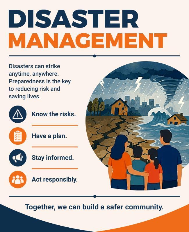 Disaster Management Awareness and Preparedness Poster Template