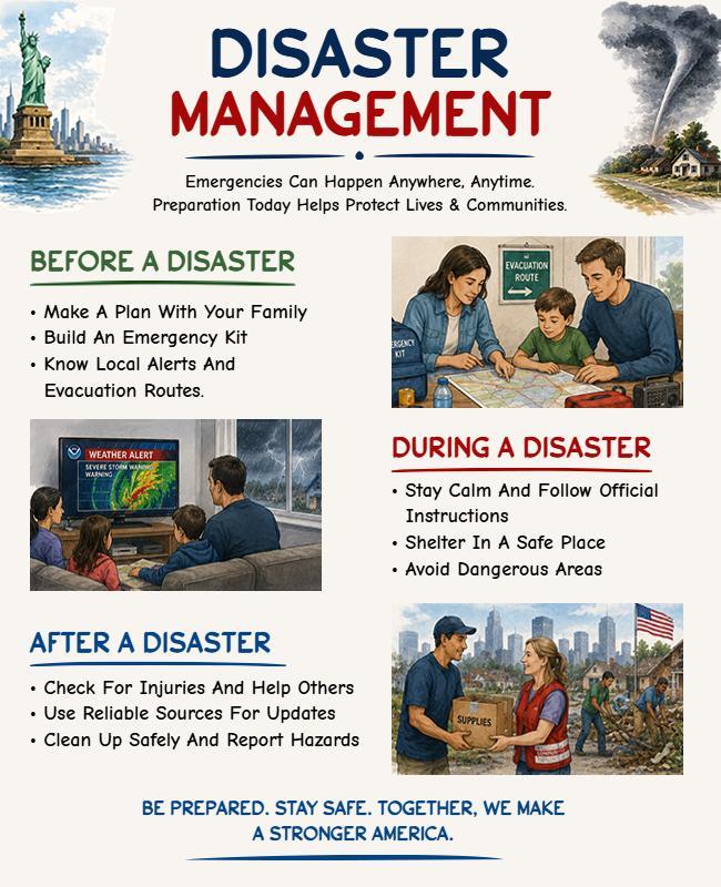 Disaster Management Preparedness Guide Poster Template