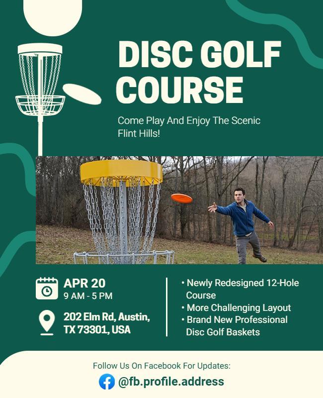 Disc Golf Course Event Flyer Template